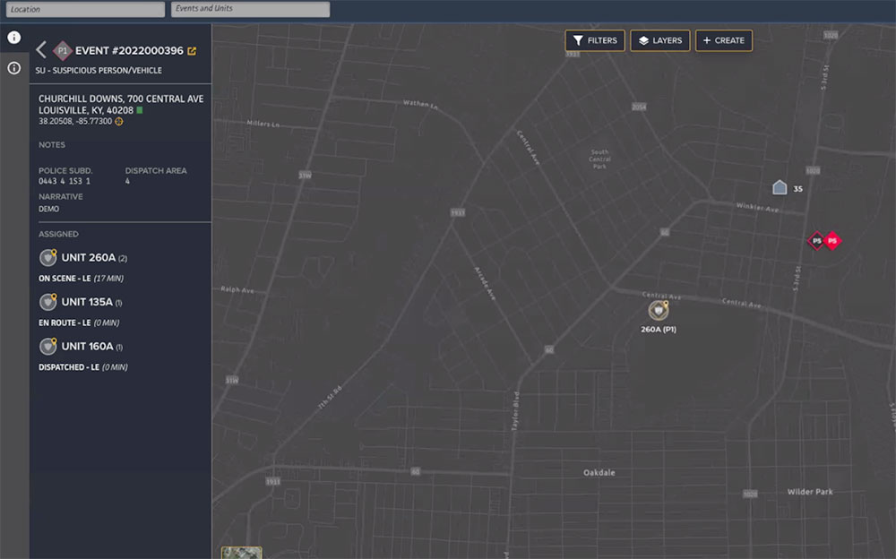 The Mark43 communications platform enables real-time views on squad car screens